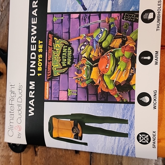 ClimateRight by Cuddl Duds TMNT Boys Thermal Set Size Large 10/12 - Picture 2 of 11